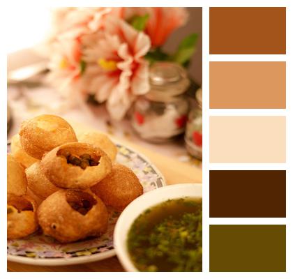 Food Panipuri Indian Cuisine Image